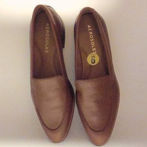 NWOT Aerosoles Brown Leather Slip-On Shoes Size 9